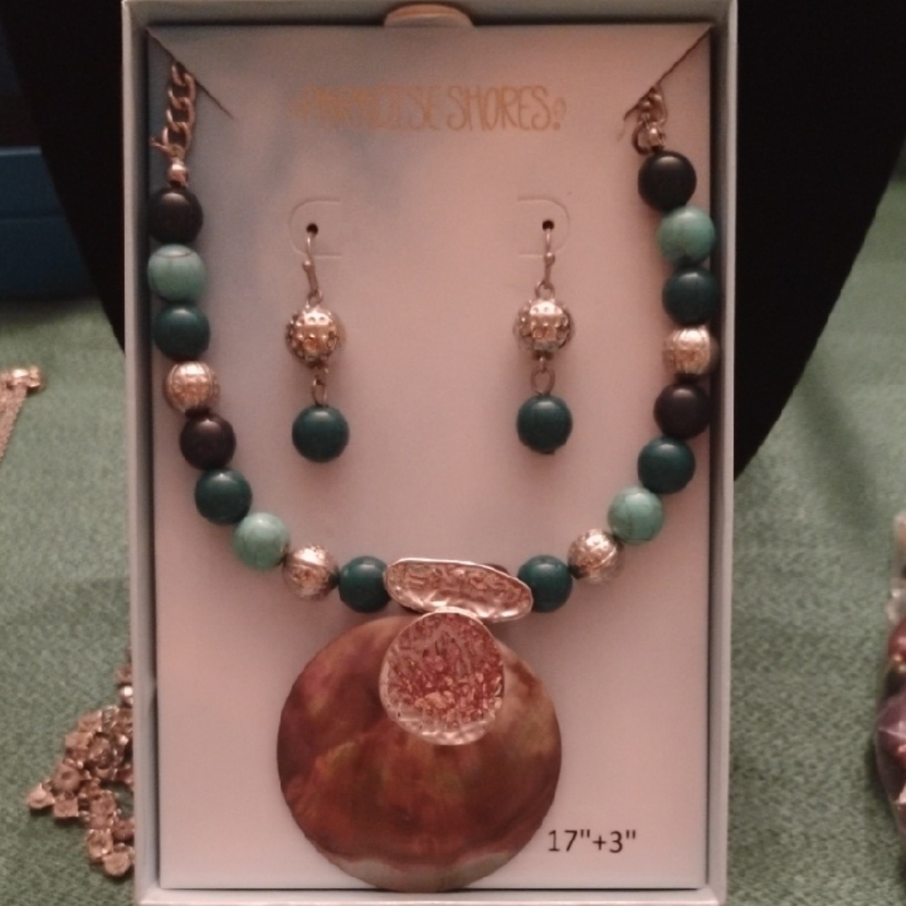 Paradise Shores Elegant Beaded Necklace and Earring Set